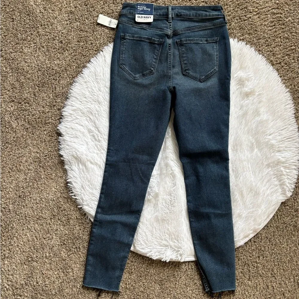 Old Navy Rockstar Jeans Super Skinny Ankle New Extra High Rise‎ Womens Size 4